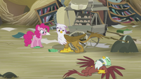 Pinkie and Gilda sees Greta on the ground S5E8