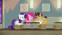 Rarity, Pinkie, and Coriander wallowing in failure S6E12