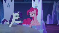 Rarity Changeling laughing at Spike Changeling S6E25