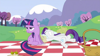 Twilight is jealous because Rarity can faint better than her.