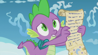 Spike shows the scroll to Twilight S5E25