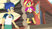 Sunset Shimmer about to crash into Flash Sentry EG4