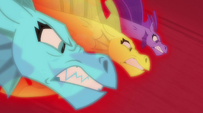 The Dazzlings' siren forms about to strike the Rainbooms EG2