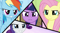 Twilight gives orders to RD, Rarity, and Fluttershy S9E13