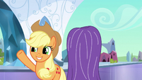 Applejack waves crystal mare off S3E2