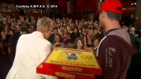 Ellen DeGeneres Serves Up Pizza at Oscar Awards