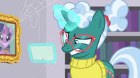 Librarian Pony cringing with fear S9E5