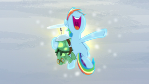 Rainbow and Tank in front of the Sun S5E5.png