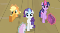 Rarity and friends walking S4E08