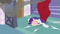 Rarity falling down the stairs.
