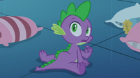 Spike looking back at Twilight Sparkle S8E2