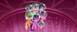 Mane Six and Spike listening to Skystar's story MLPTM