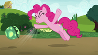 Pinkie Pie bellows angrily at Tank S7E4