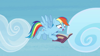 Rainbow Dash happily reading book S4E22