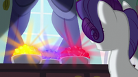 Rarity looking at gem bowls again S5E14