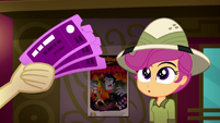 Scootaloo looks at tickets in Apple Bloom's hand SS11