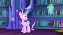 Starlight levitates a magazine off the shelf S6E21