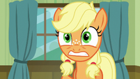 Young Applejack squeaks nervously S6E23