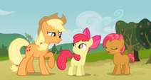 Babs Seed, Applejack, and Apple Bloom S3E8