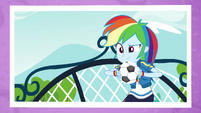 Photo of Rainbow Dash with a soccer ball EGFF