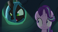 Queen Chrysalis searching for Starlight Glimmer S6E26