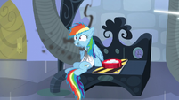 Rainbow besides a button S5E5