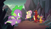 Spike finds Fluttershy, Smolder, and Garble S9E9