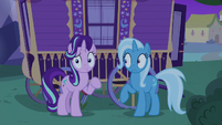 Starlight and Trixie hear Thorax's voice S6E25