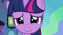 Twilight smiling at her friends EG