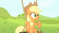 Applejack on a swing S4E20