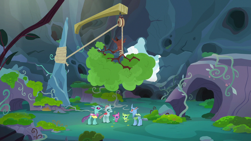 File:Changelings hang a tree from a rope S8E16.png