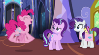 Pinkie Pie excitedly flailing her hooves S6E21