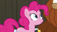 Pinkie Pie smiling at Prince Rutherford S7E11