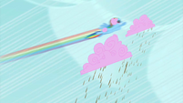 Rainbow Dash pushing the cloud S2E01