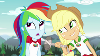 Rainbow Dash rolls her eyes at Applejack EG4