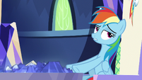 Rainbow Dash rolls her eyes at Pinkie S8E21