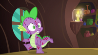 Spike looking at Zecora from the window S8E11