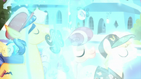 The Crystal Ponies being crystallized S6E2