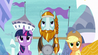 Twilight, AJ, and Rockhoof arrive at Canterlot S8E21