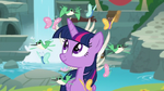 Twilight surrounded by birds and butterflies S9E26