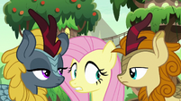 Two Kirin staring at Fluttershy S8E23