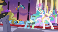 Wind Rider kisses Celestia's hoof S5E15