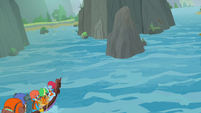 Ponies' canoe travels toward a split path S8E9