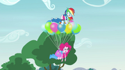 Rainbow and Pinkie levitating upward EG3