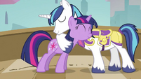 Shining giving Twily a hug.