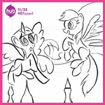 Twilight and Rainbow Dash flying animatic promotional