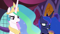 Princess Celestia and Luna incredulous S7E10
