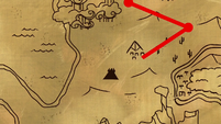 Red path on a map leading to Somnambula S7E18