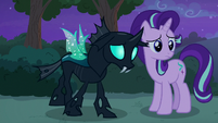 Thorax backing away from Trixie S6E25