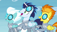 Wonderbolts cheering for Ponyville S4E10